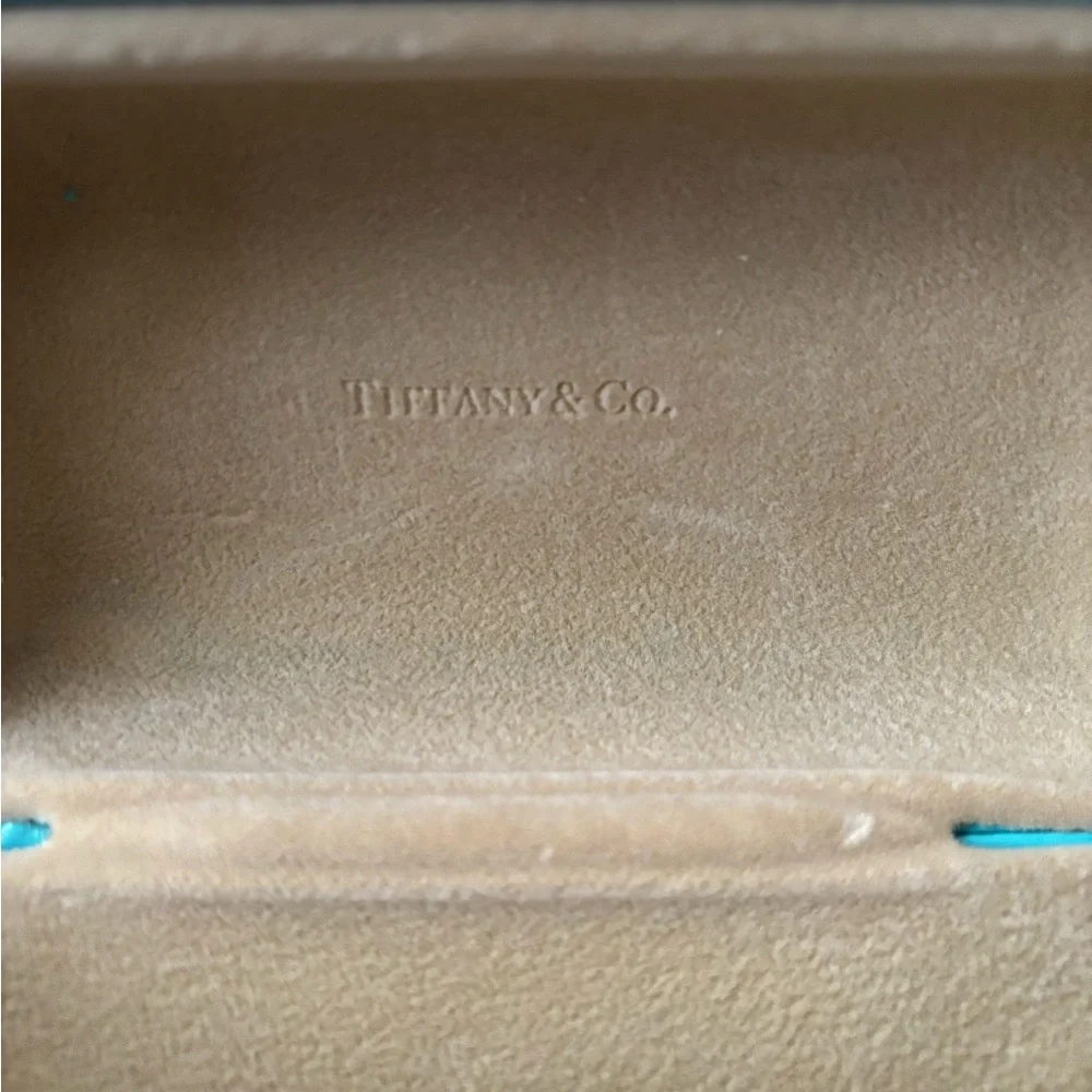 Tiffany & Co. Suede Eyewear Pouch in Beige with Tiffany Blue Accent
